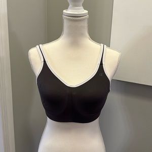 Champion Double Dry Sports Bra 34 - 36 C &D Brown &White Hook Closure
